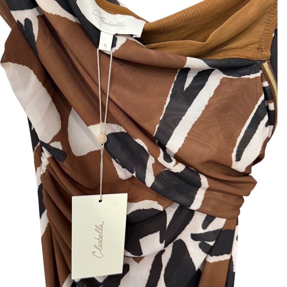 NEW Cleobella Dress Womens S Cordelia Off the Shoulder Maxi Floral Print Brown - Picture 3 of 9
